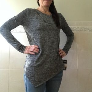 “NEW” DKNY Jeans Asymmetrical ZIP Top